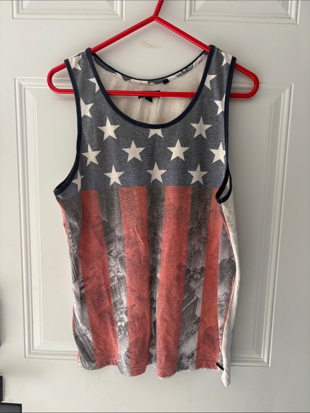 Ocean Current Men’s Star & Stripe Tank Top - Blue, White & Red